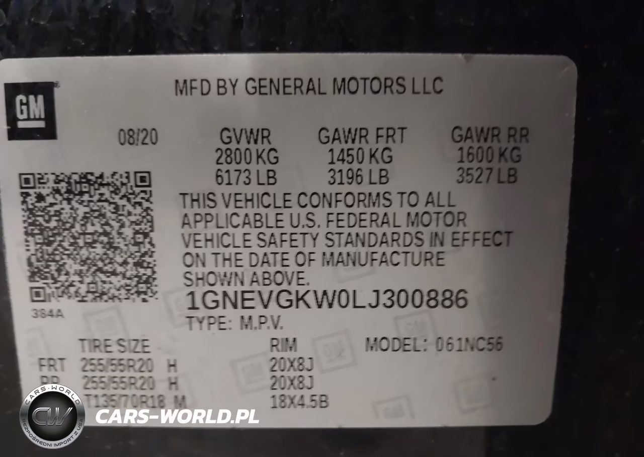 2020 Chevrolet Traverse Awd Lt Cloth VIN:1GNEVGKW0LJ300886 - 9