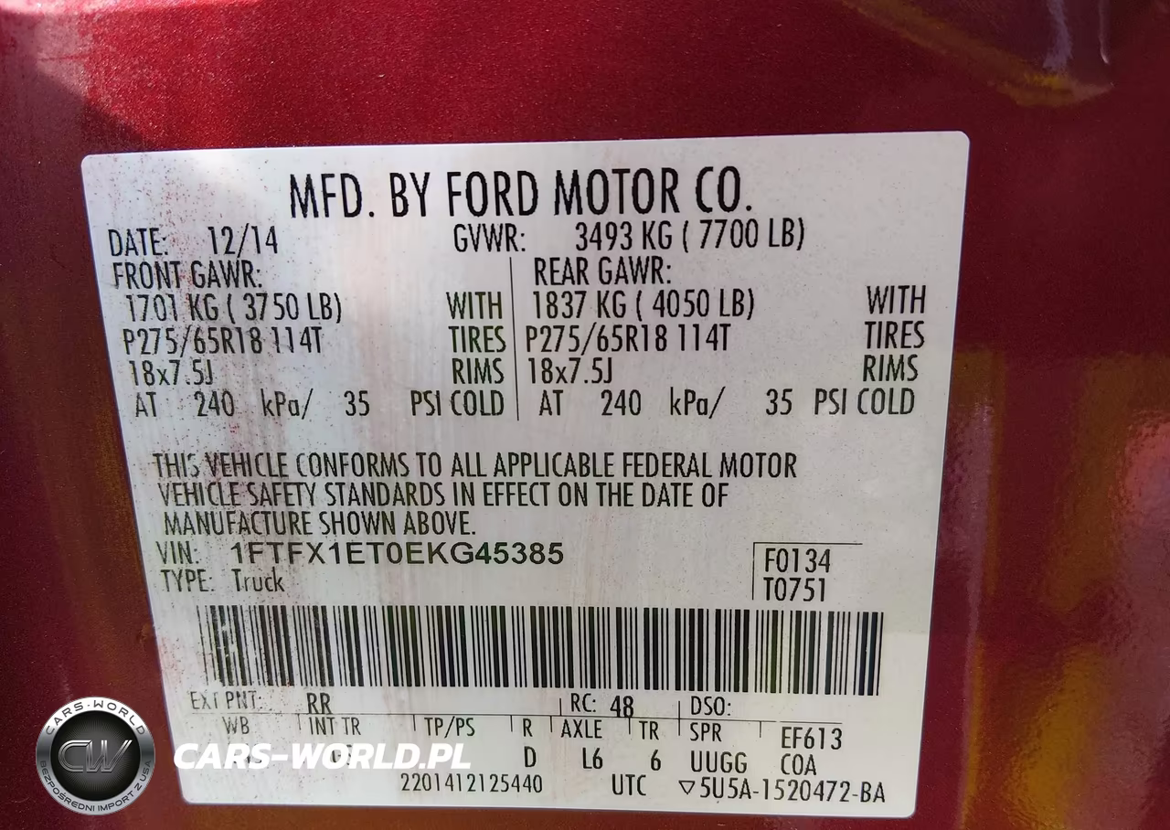 2014 Ford F-150 Xlt VIN:1FTFX1ET0EKG45385 - 9