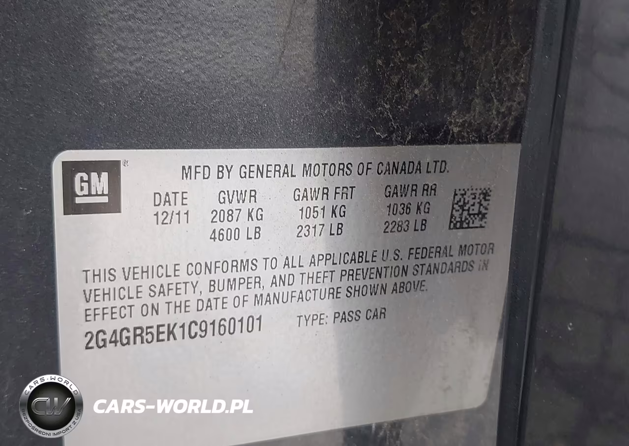 2012 Buick Regal VIN:2G4GR5EK1C9160101 - 9