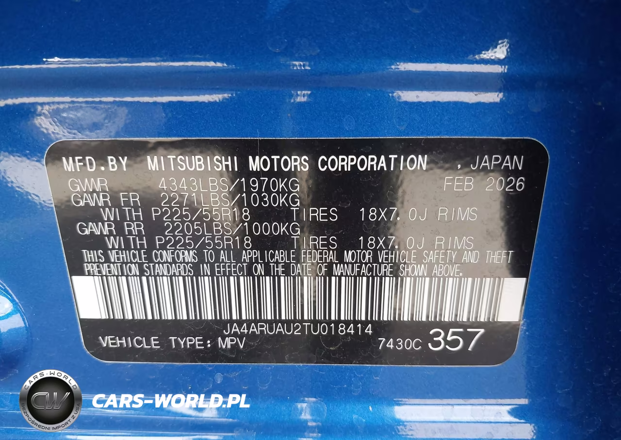 2026 Mitsubishi Outlander Sport 2.0 Es-2.0 Le-2.0 Ralliart-2.0 S-2.0 Se-2.0 Trail Edition VIN:JA4ARUAU2TU018414 - 9