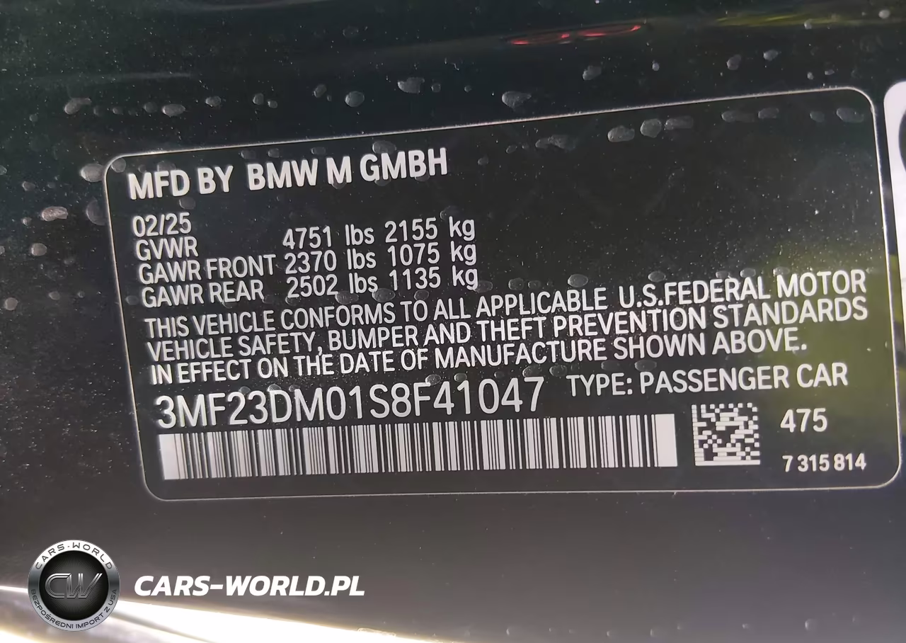 2025 BMW M2 VIN:3MF23DM01S8F41047 - 9