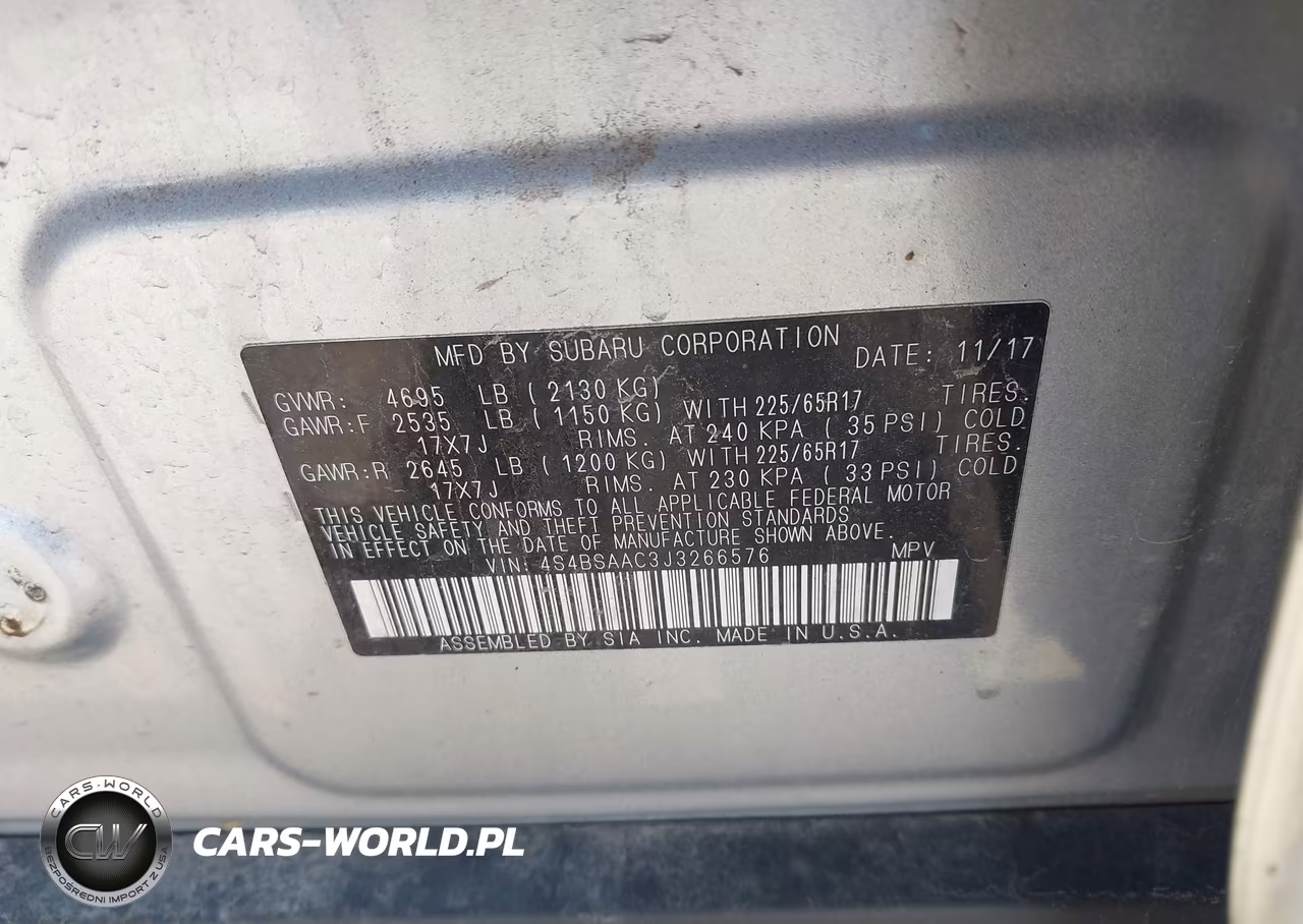 2018 Subaru Outback 2.5I VIN:4S4BSAAC3J3266576 - 9