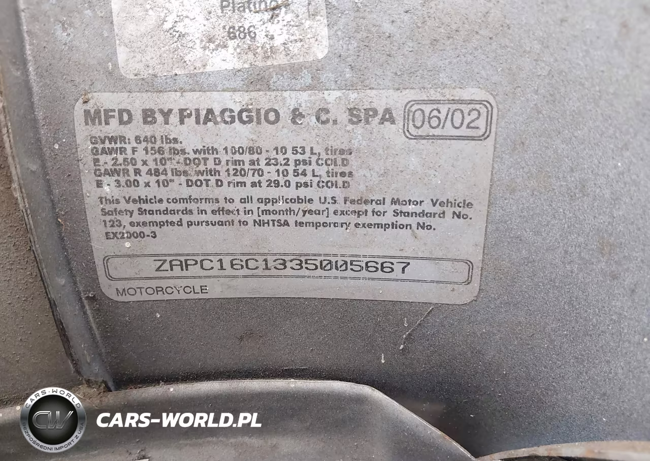 2003 Vespa C161C VIN:ZAPC16C1335005667 - 10