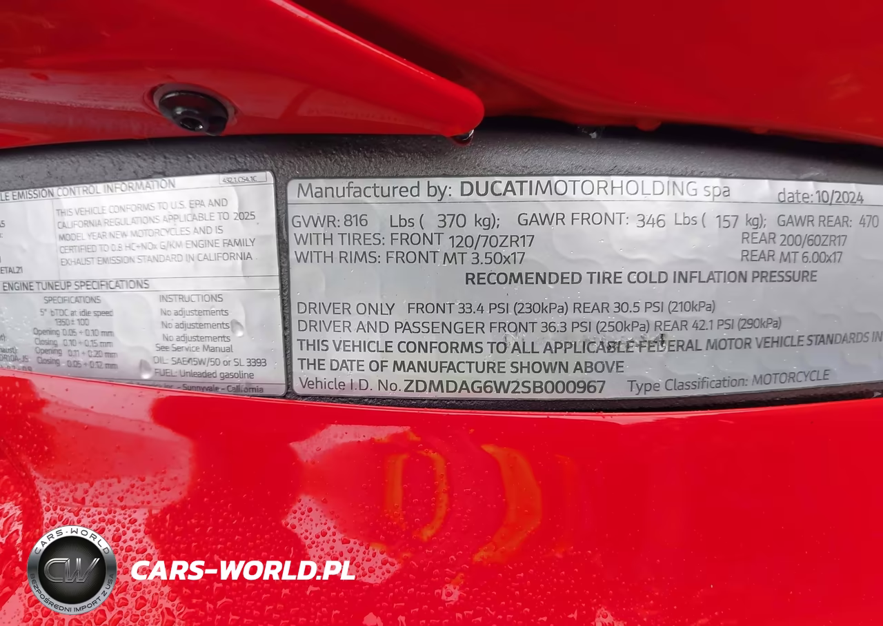 2025 Ducati Panigale V4-V4S VIN:ZDMDAG6W2SB000967 - 10