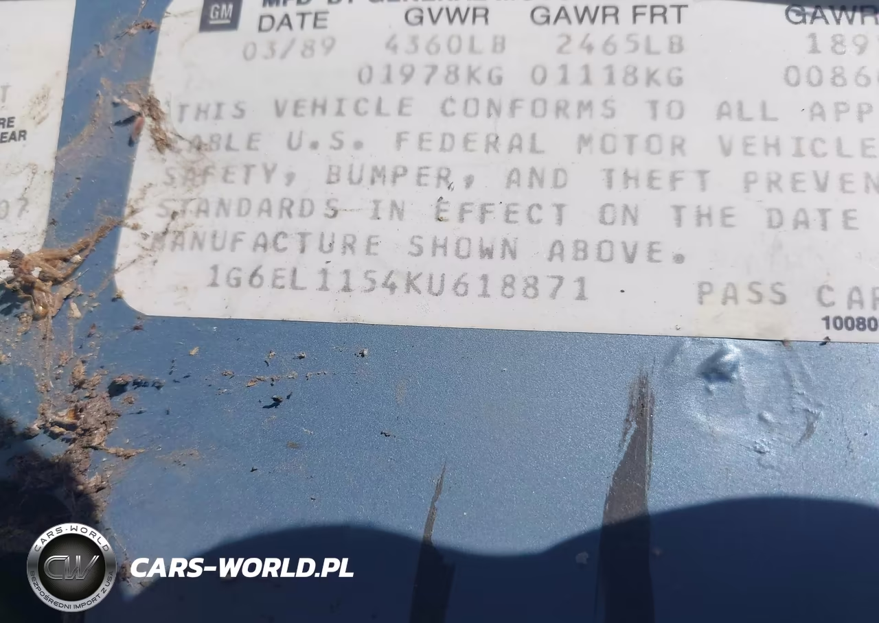 1989 Cadillac Eldorado VIN:1G6EL1154KU618871 - 9