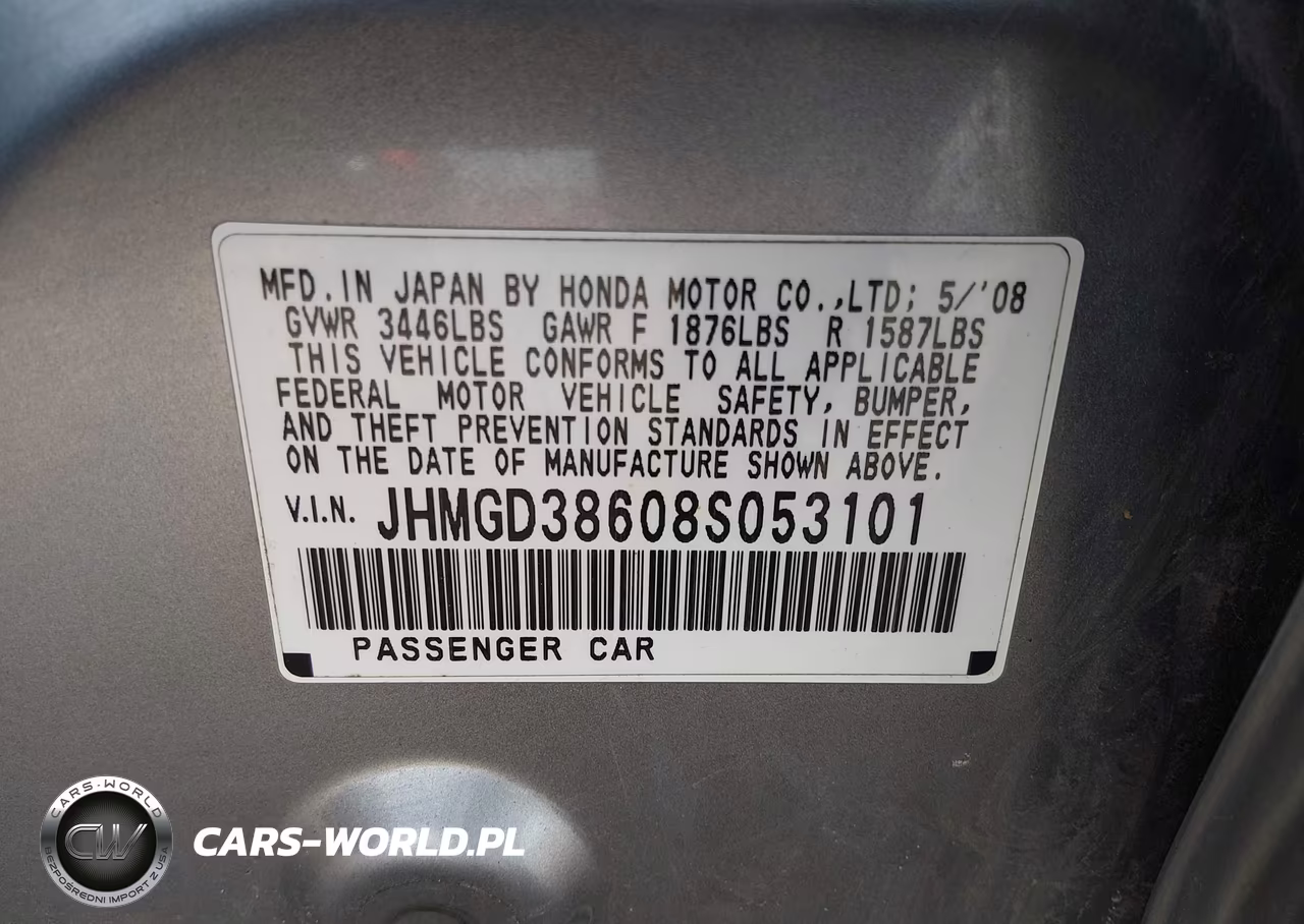 2008 Honda Fit Sport VIN:JHMGD38608S053101 - 9