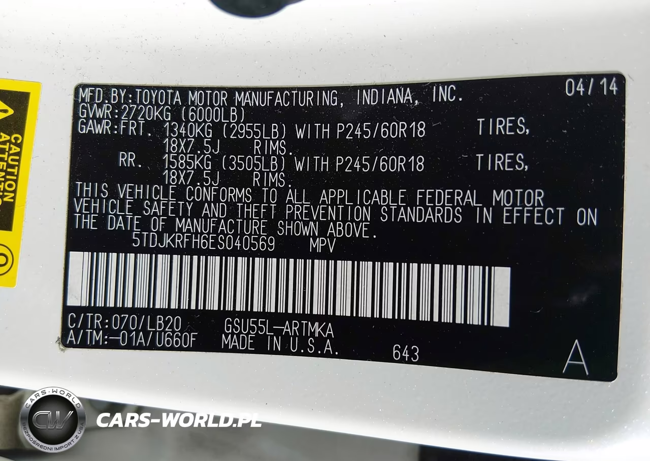 2014 Toyota Highlander Xle V6 VIN:5TDJKRFH6ES040569 - 9