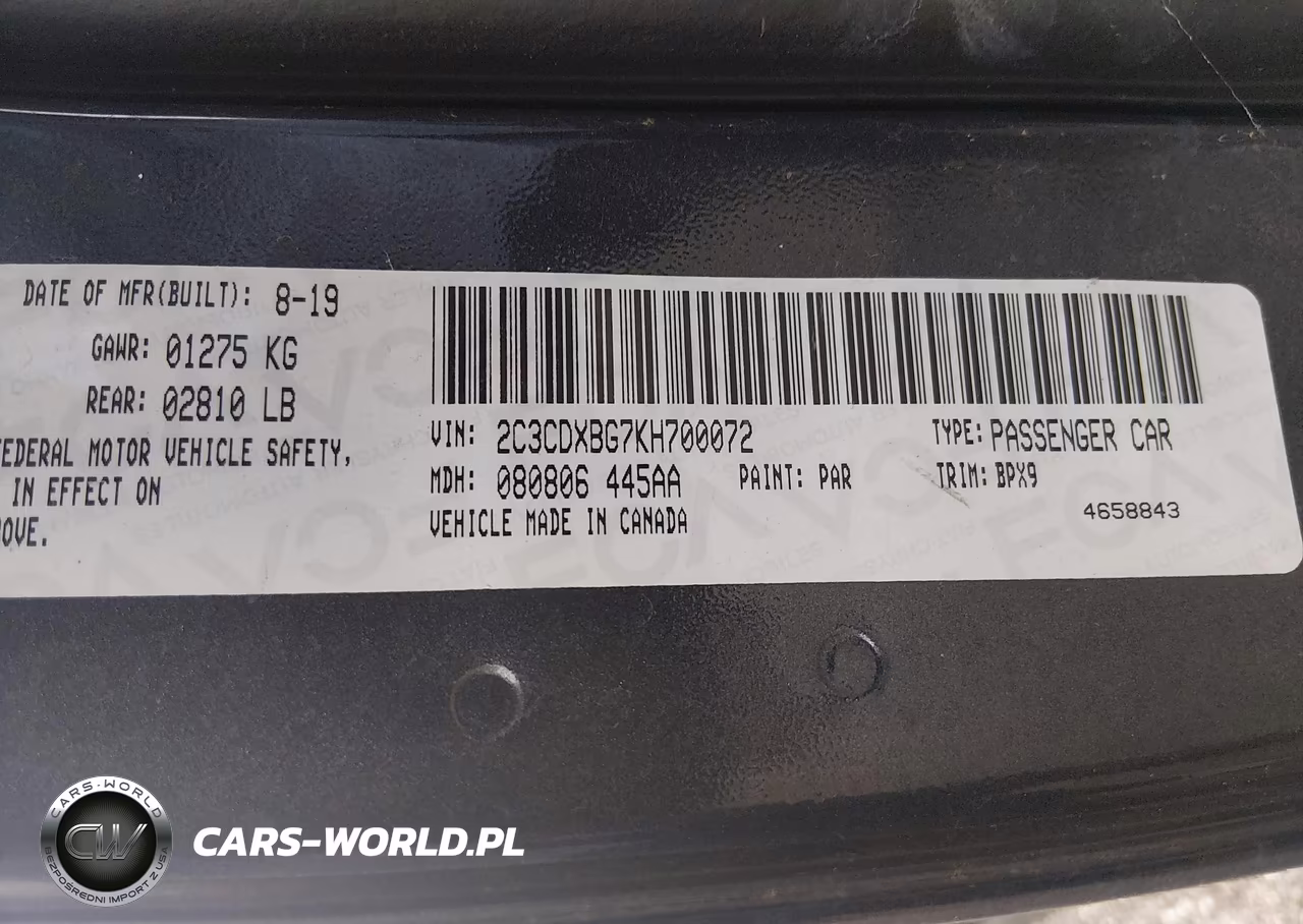 2019 Dodge Charger Sxt Rwd VIN:2C3CDXBG7KH700072 - 9