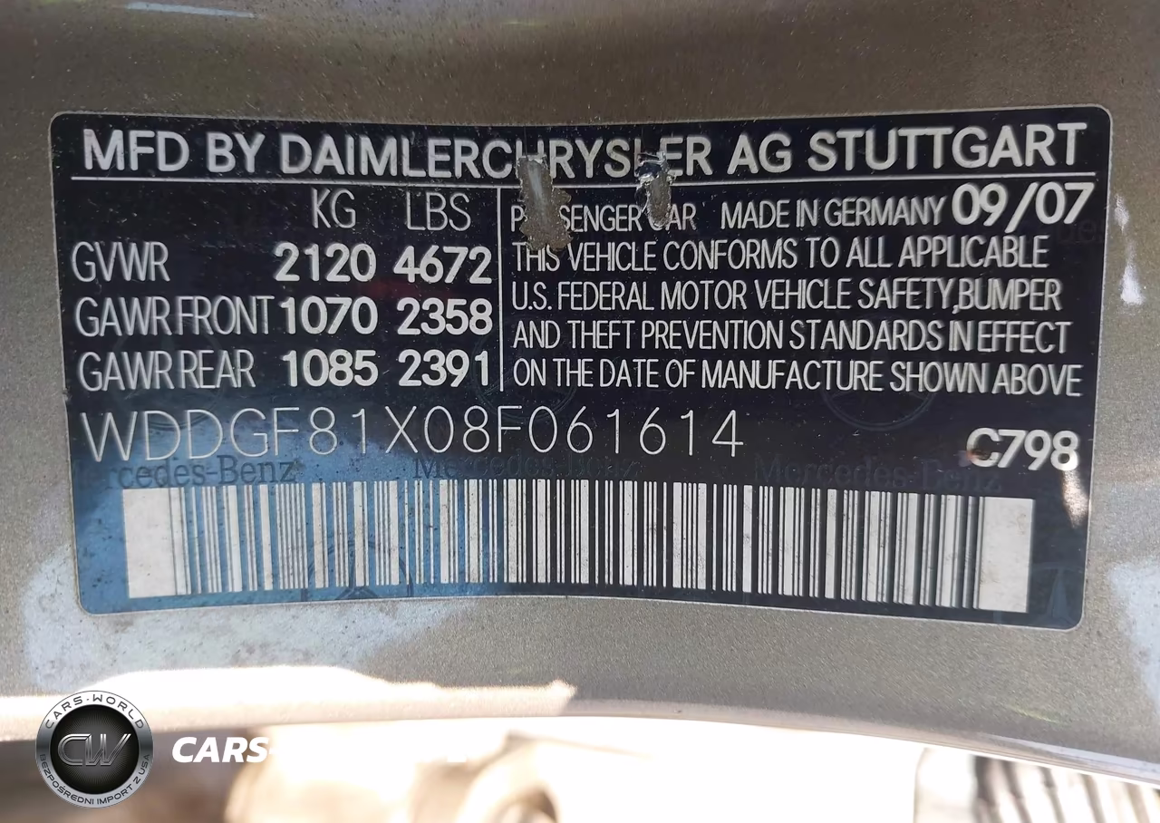 2008 Mercedes-Benz C 300 Luxury 4Matic VIN:WDDGF81X08F061614 - 9