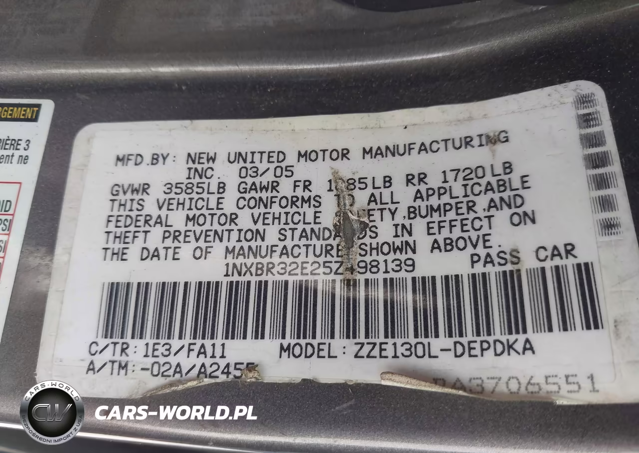 2005 Toyota Corolla Ce VIN:1NXBR32E25Z498139 - 9