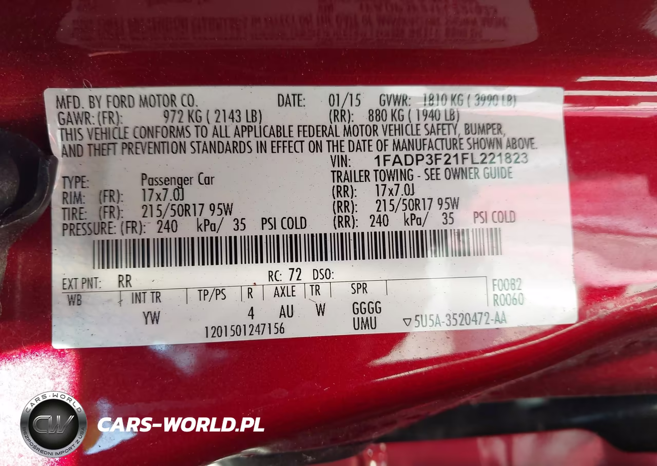 2015 Ford Focus Se VIN:1FADP3F21FL221823 - 9