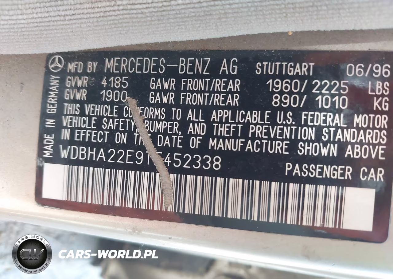 1996 Mercedes-Benz C 220 VIN:WDBHA22E9TF452338 - 9