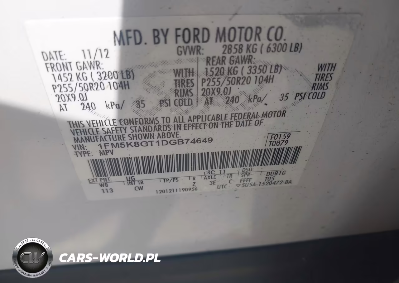 2013 Ford Explorer Sport VIN:1FM5K8GT1DGB74649 - 9