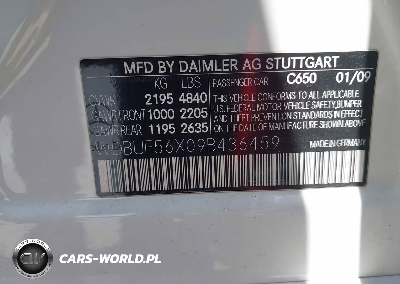 2009 Mercedes-Benz E 350 VIN:WDBUF56X09B436459 - 9
