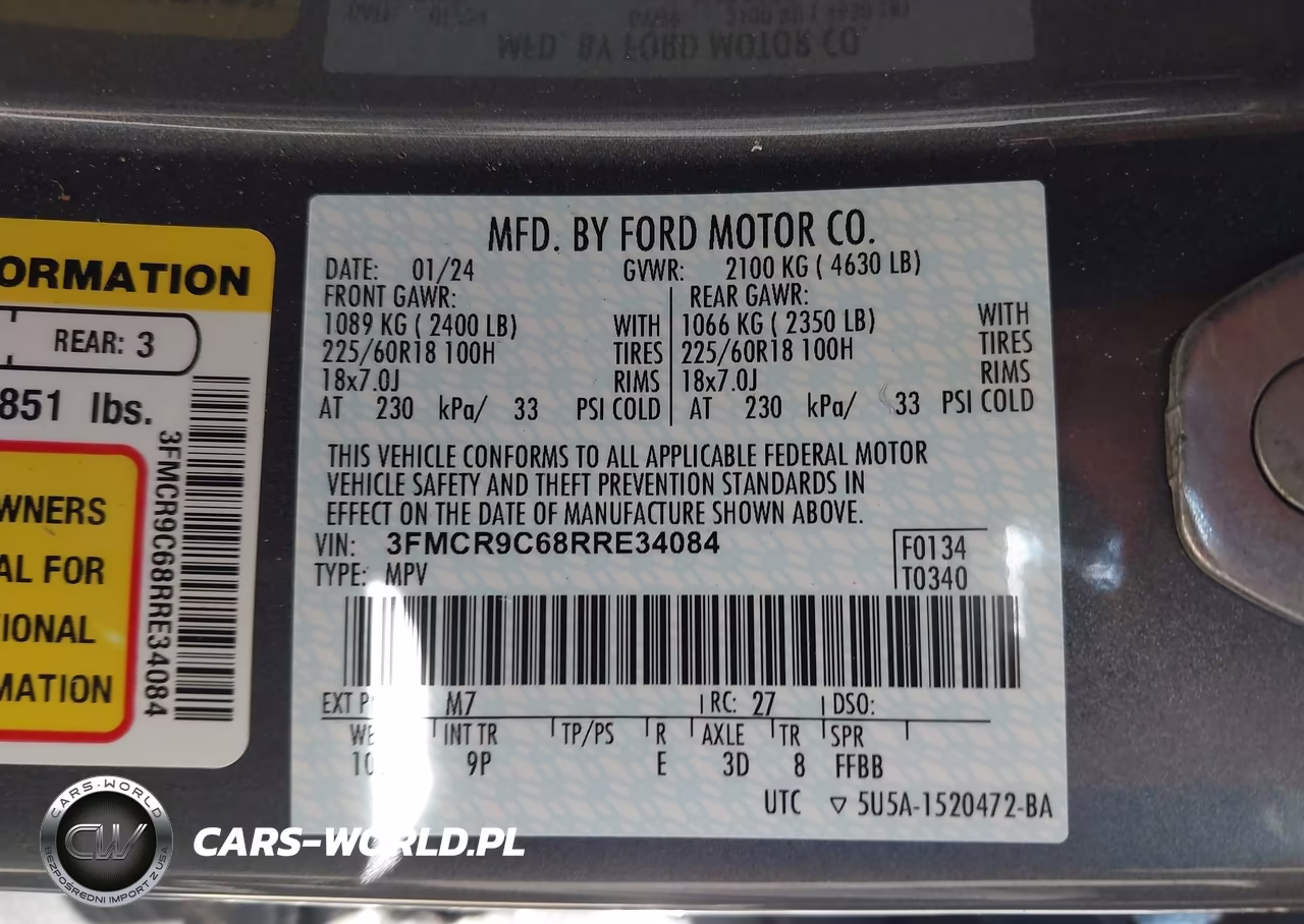 2024 Ford Bronco Sport Outer Banks VIN:3FMCR9C68RRE34084 - 9