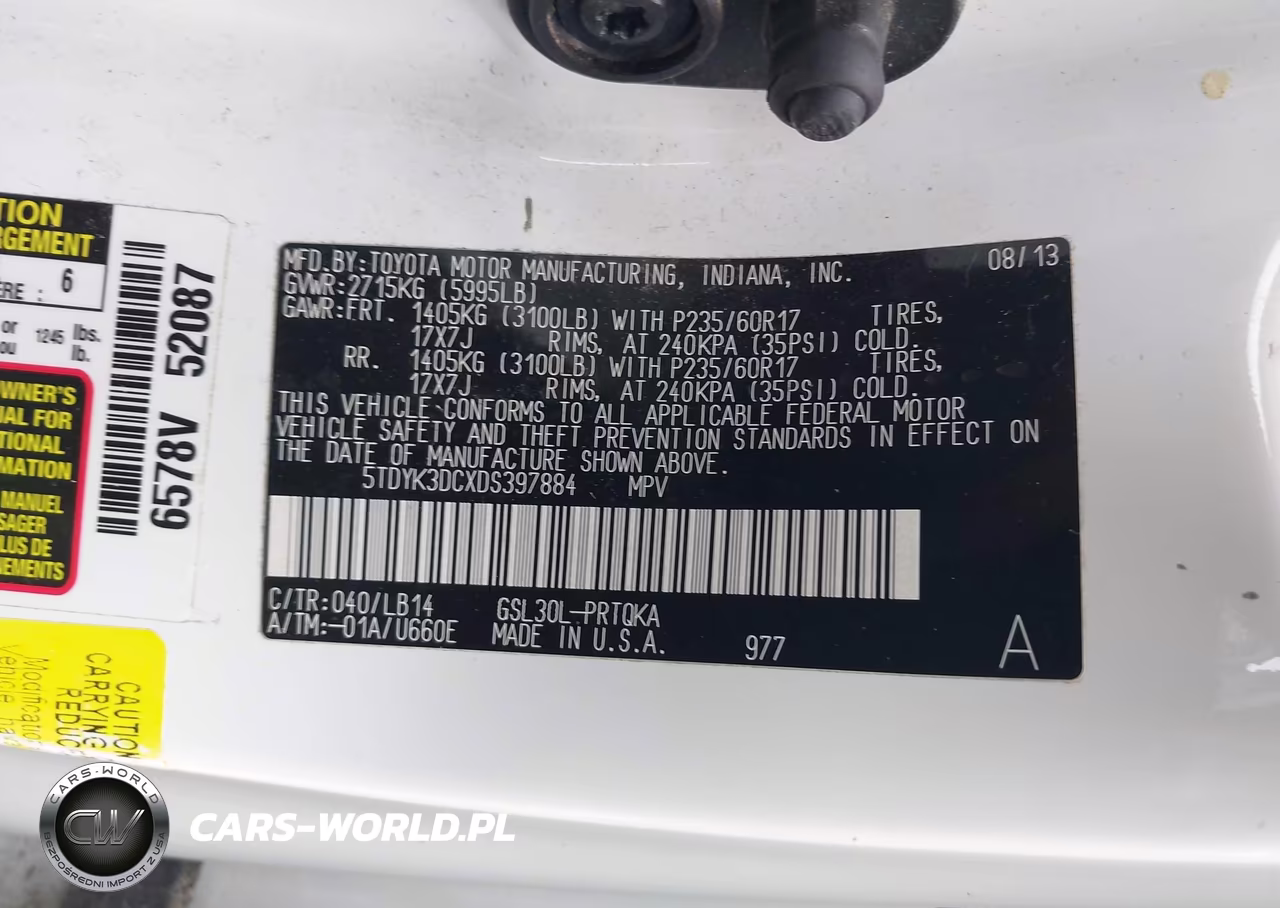 2013 Toyota Sienna Xle V6 8 Passenger VIN:5TDYK3DCXDS397884 - 9