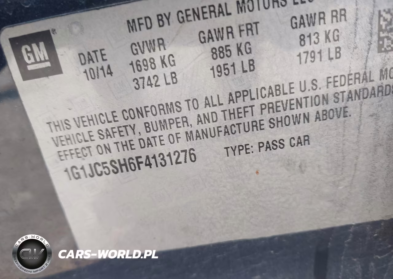 2015 Chevrolet Sonic Lt Auto VIN:1G1JC5SH6F4131276 - 9