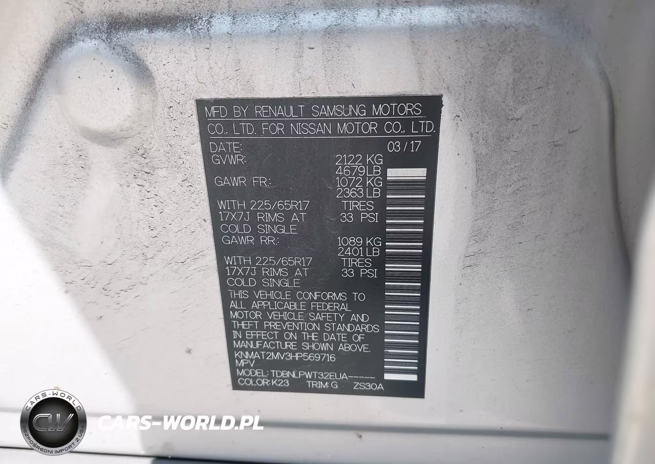 2017 Nissan Rogue S VIN:KNMAT2MV3HP569716 - 9