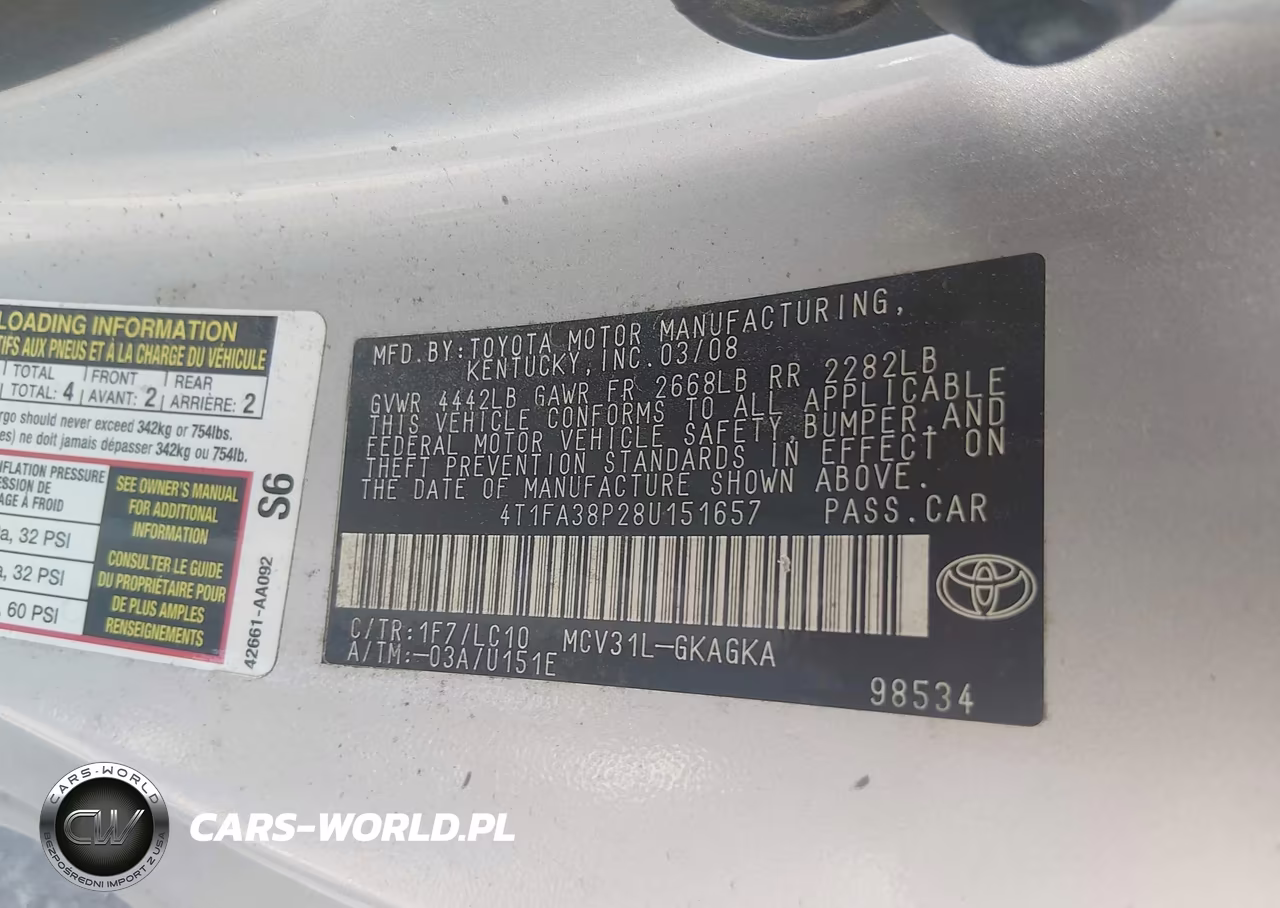 2008 Toyota Camry Solara Sle VIN:4T1FA38P28U151657 - 9