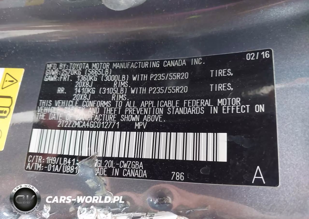2016 Lexus Rx 350 VIN:2T2ZZMCA4GC012771 - 9