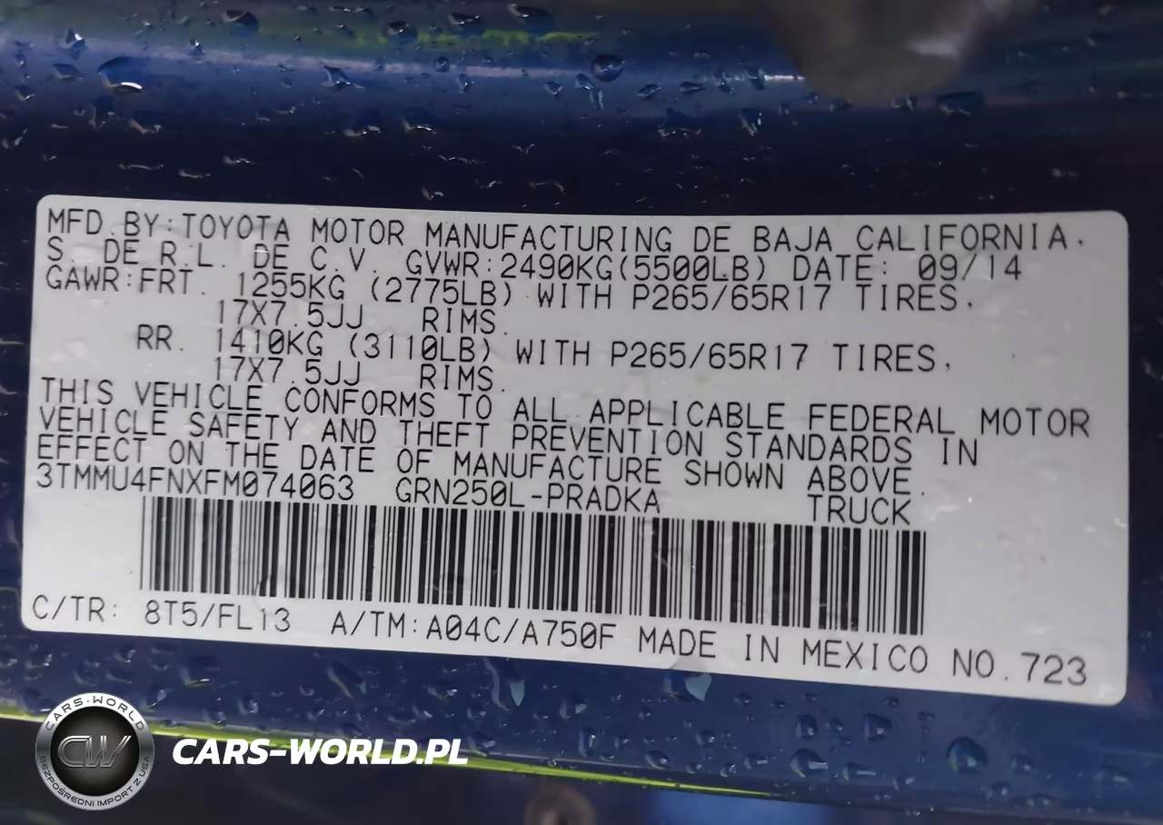 2015 Toyota Tacoma Base V6 VIN:3TMMU4FNXFM074063 - 9