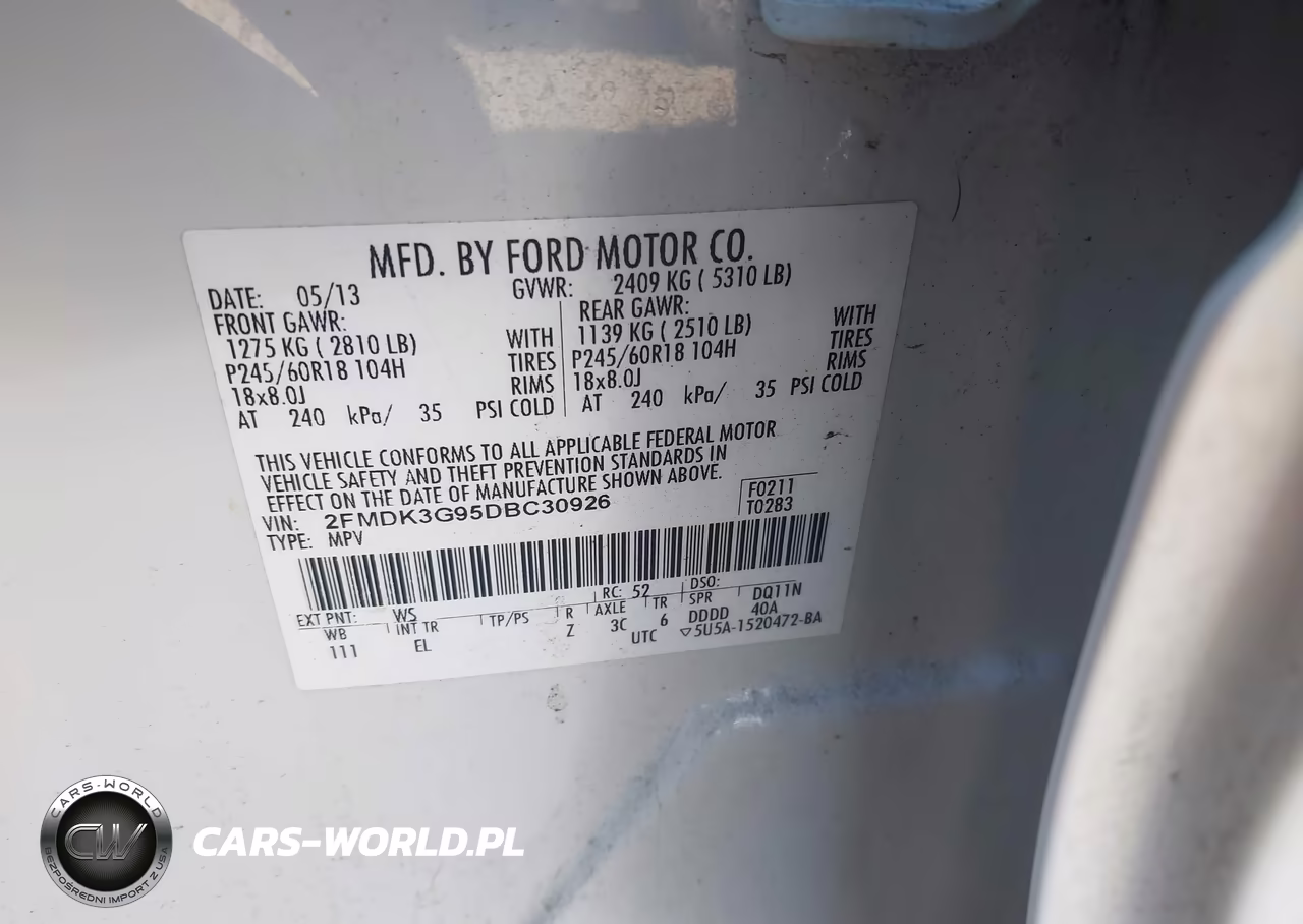 2013 Ford Edge Se VIN:2FMDK3G95DBC30926 - 9