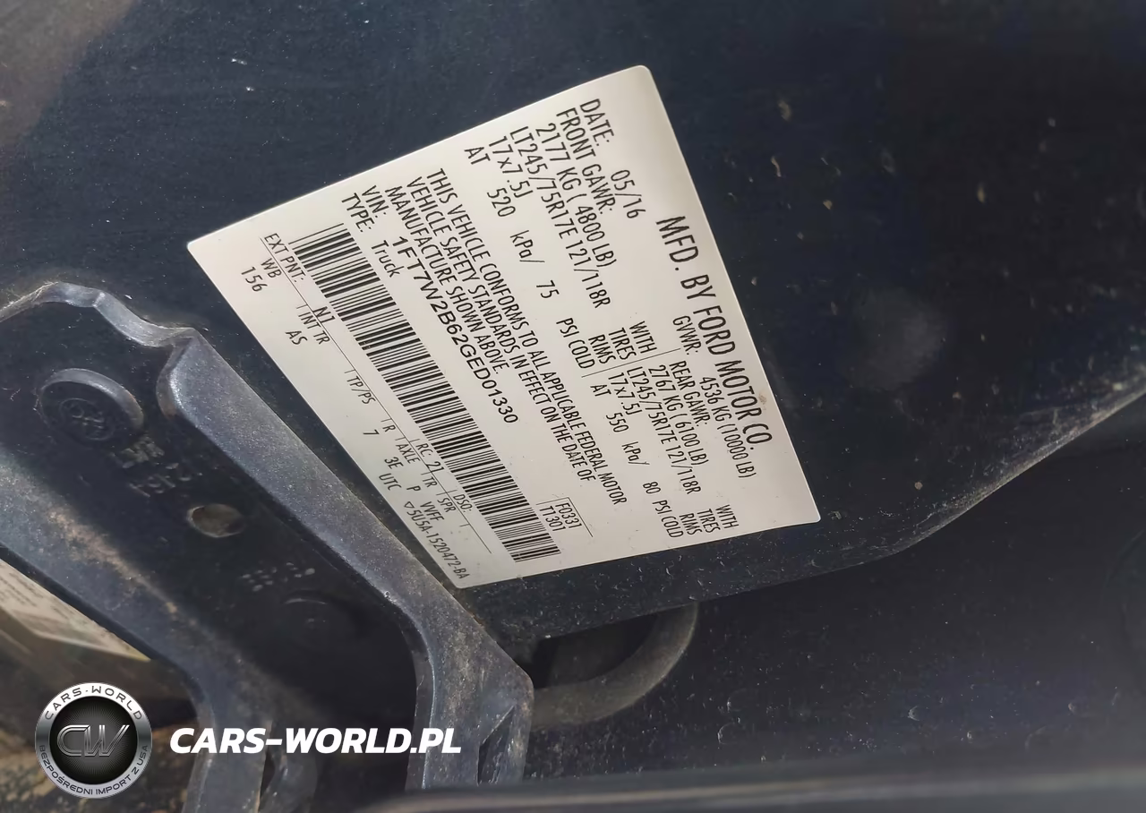 2016 Ford F-250 Xl VIN:1FT7W2B62GED01330 - 9