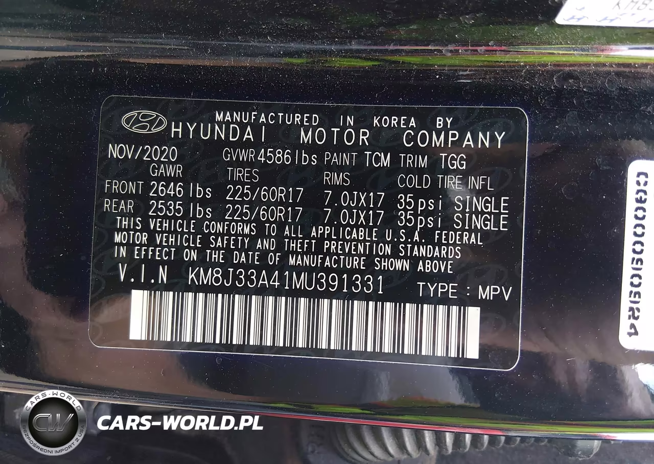 2021 Hyundai Tucson Value VIN:KM8J33A41MU391331 - 9