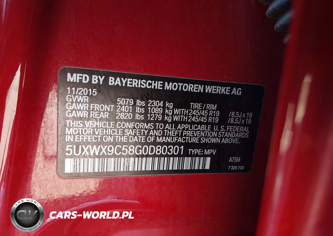 2016 BMW X3 xDrive28I VIN:5UXWX9C58G0D80301 - 9