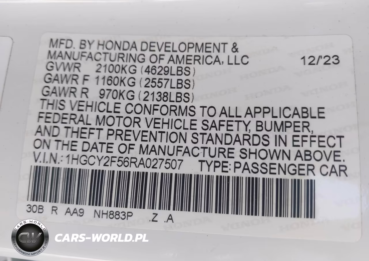 2024 Honda Accord Hybrid Sport VIN:1HGCY2F56RA027507 - 9