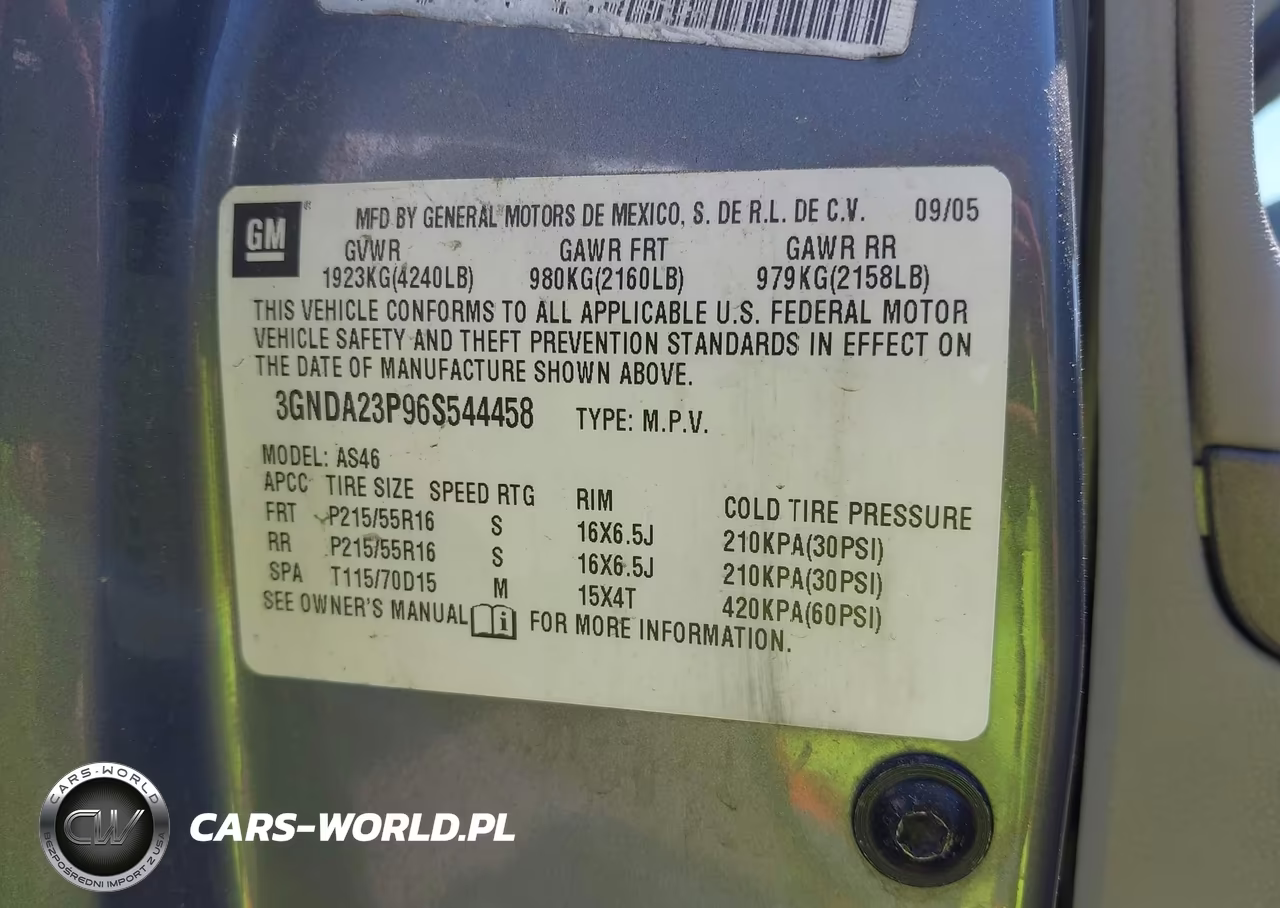 2006 Chevrolet Hhr Lt VIN:3GNDA23P96S544458 - 9