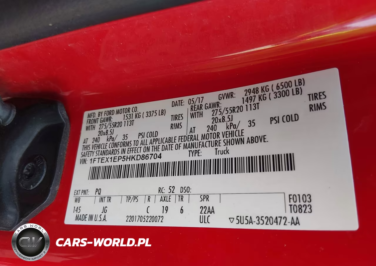 2017 Ford F-150 Xl VIN:1FTEX1EP5HKD86704 - 9