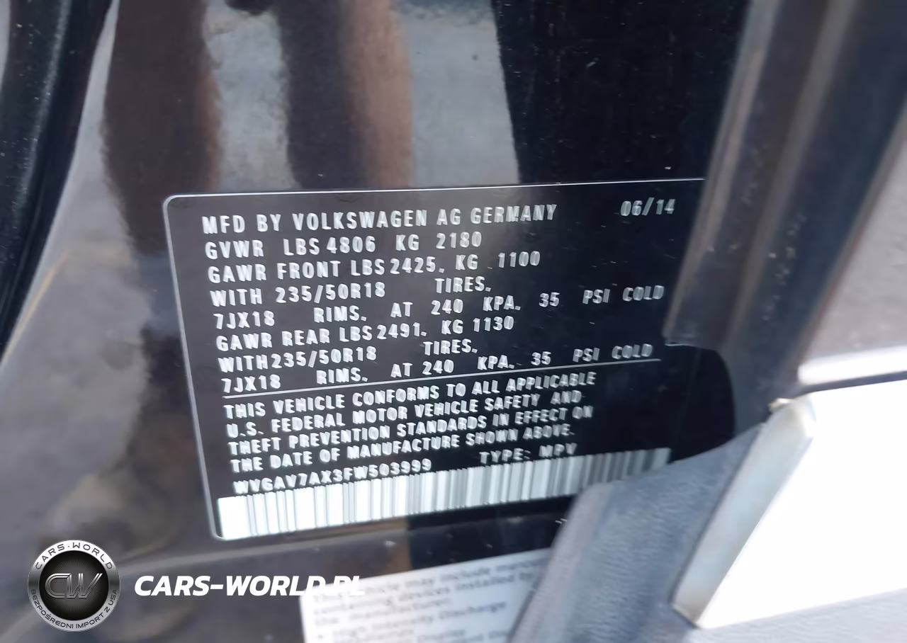 2015 Volkswagen Tiguan Sel VIN:WVGAV7AX3FW503999 - 9