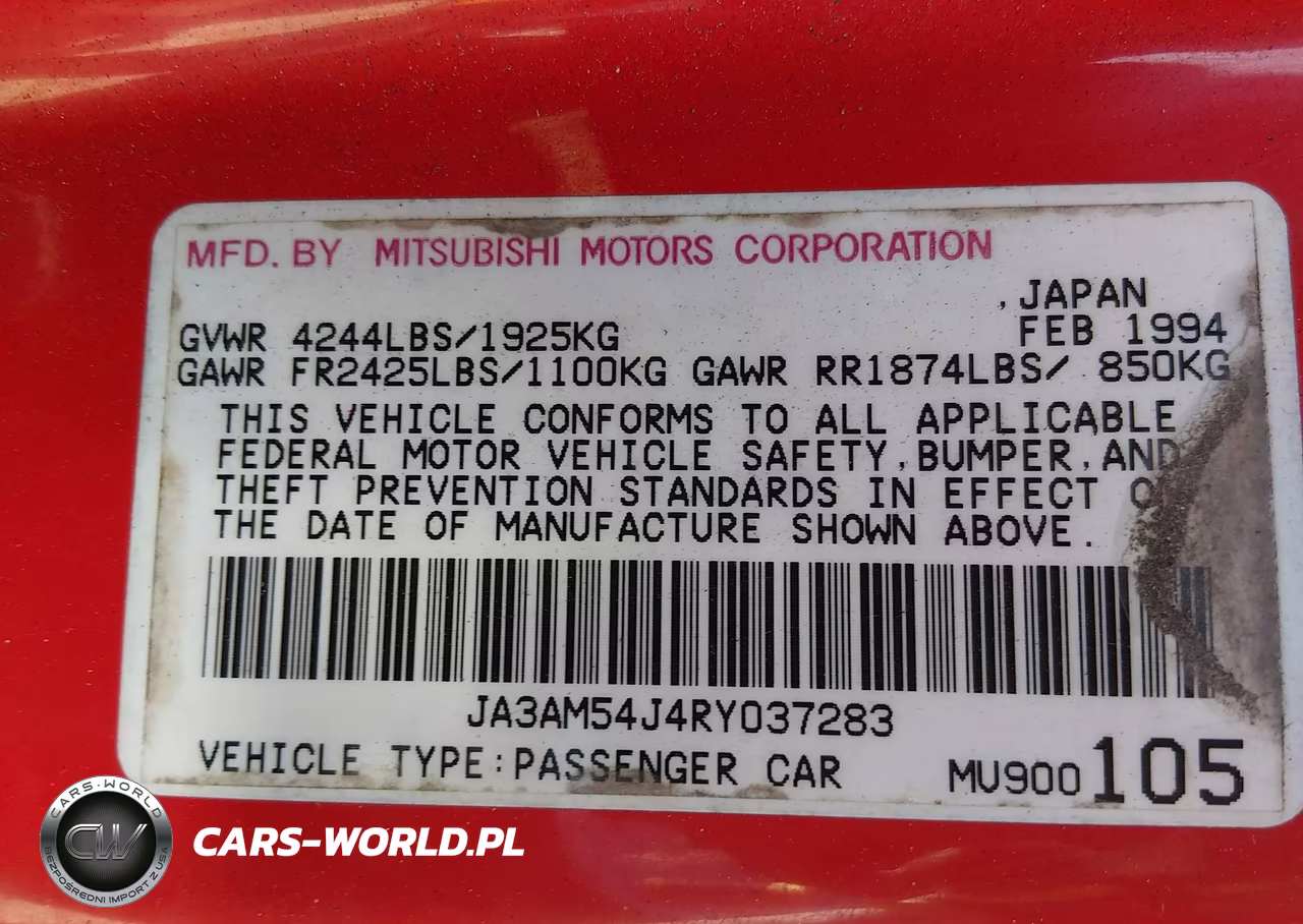 1994 Mitsubishi 3000 Gt VIN:JA3AM54J4RY037283 - 9