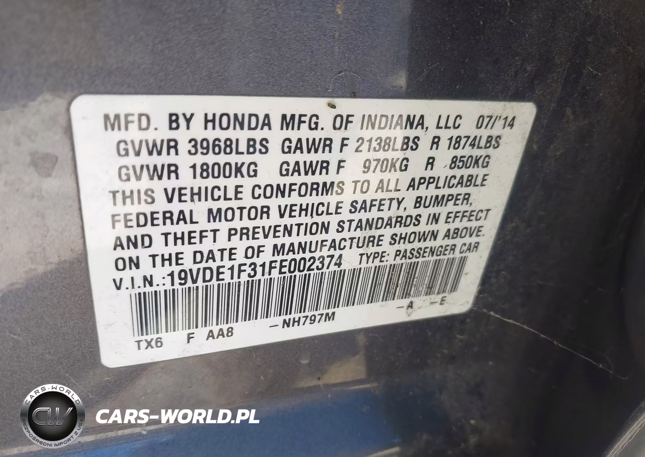 2015 Acura Ilx 2.0L VIN:19VDE1F31FE002374 - 9