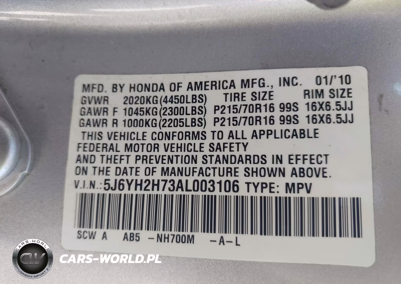 2010 Honda Element Ex VIN:5J6YH2H73AL003106 - 9