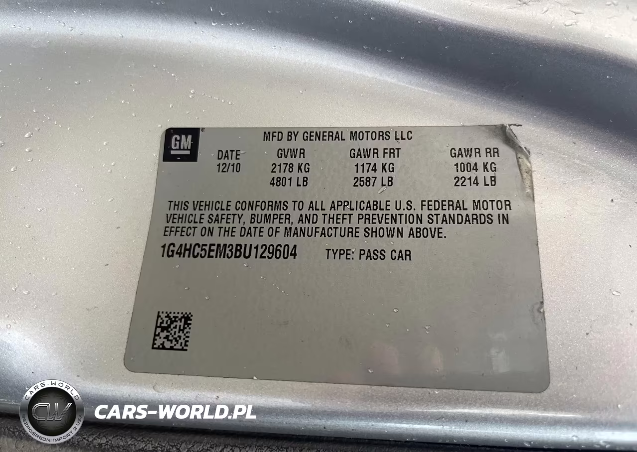 2011 Buick Lucerne Cxl VIN:1G4HC5EM3BU129604 - 8