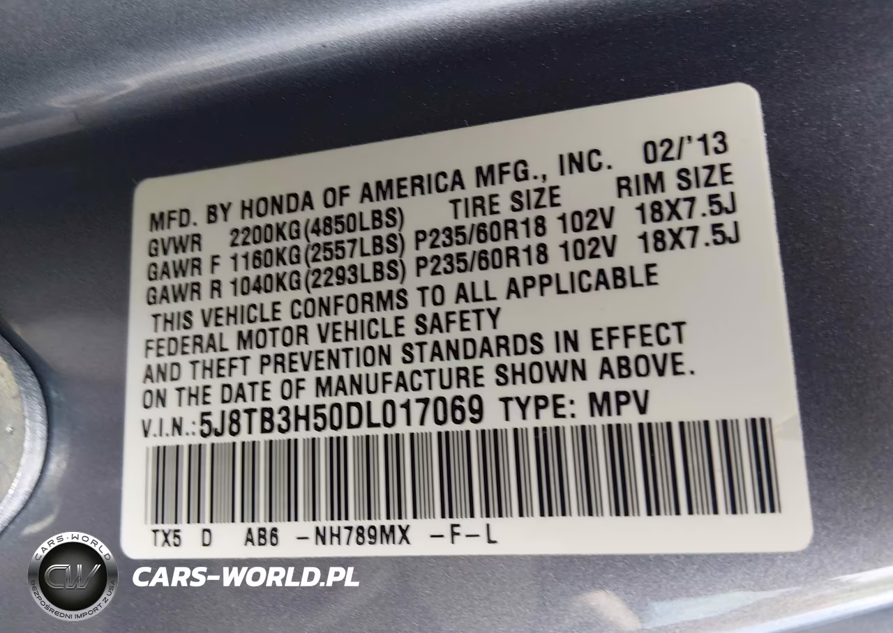 2013 Acura Rdx VIN:5J8TB3H50DL017069 - 9