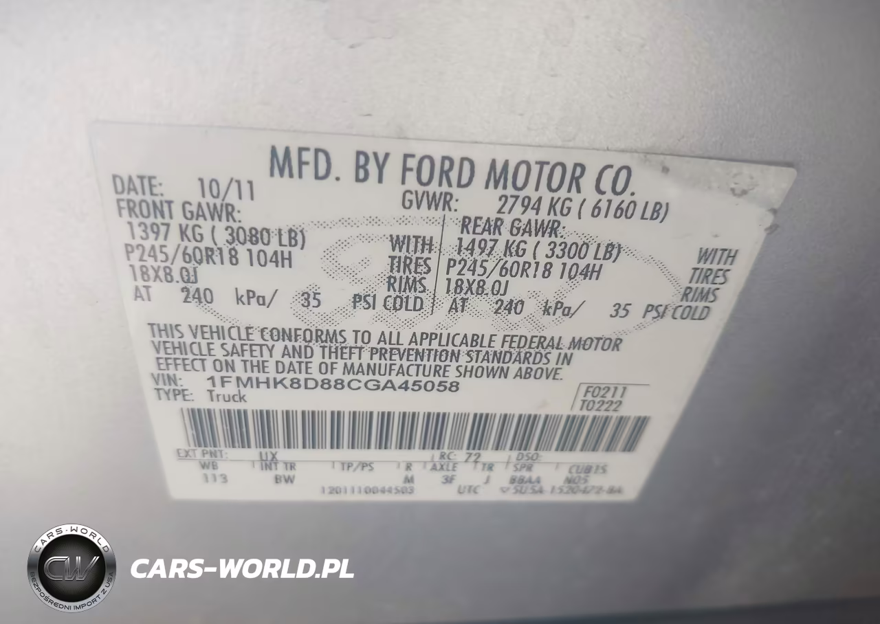 2012 Ford Explorer Xlt VIN:1FMHK8D88CGA45058 - 9