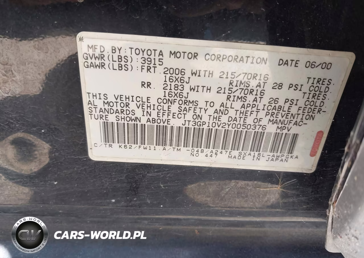 2000 Toyota Rav4 VIN:JT3GP10V2Y0050376 - 9