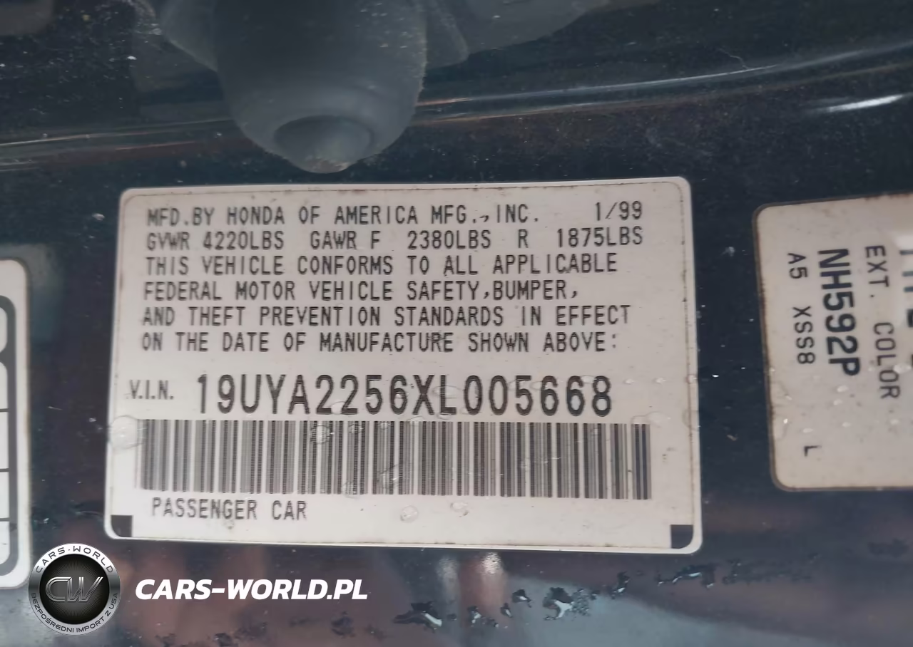 1999 Acura Cl 3.0 VIN:19UYA2256XL005668 - 9