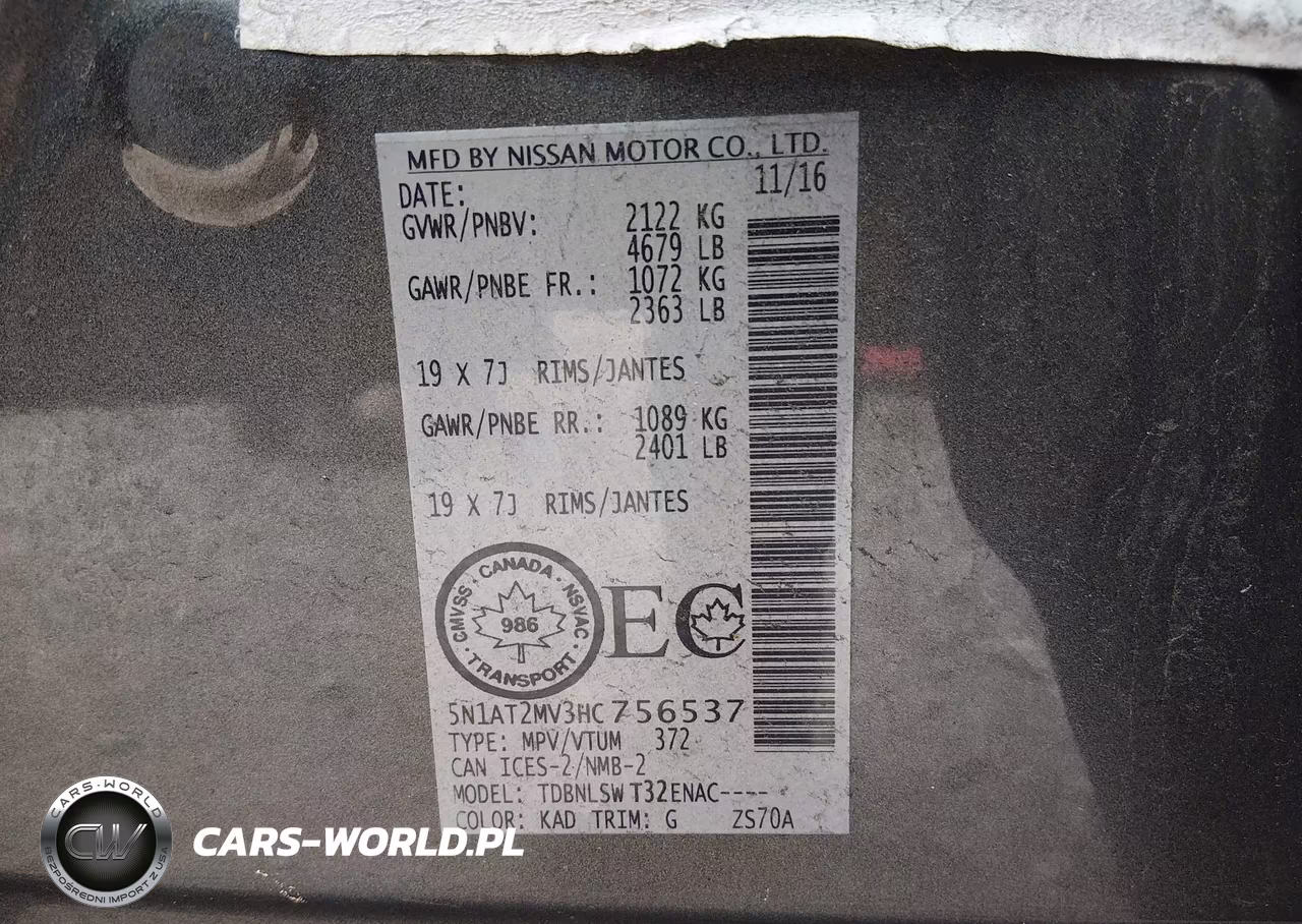 2017 Nissan Rogue S-Sl-Sv VIN:5N1AT2MV3HC756537 - 9