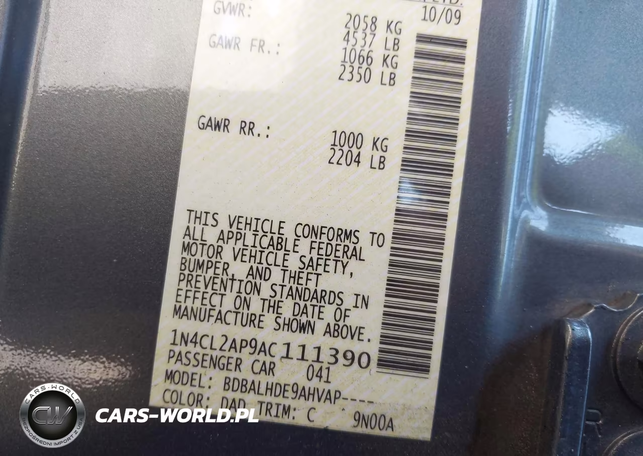 2010 Nissan Altima Hybrid VIN:1N4CL2AP9AC111390 - 9