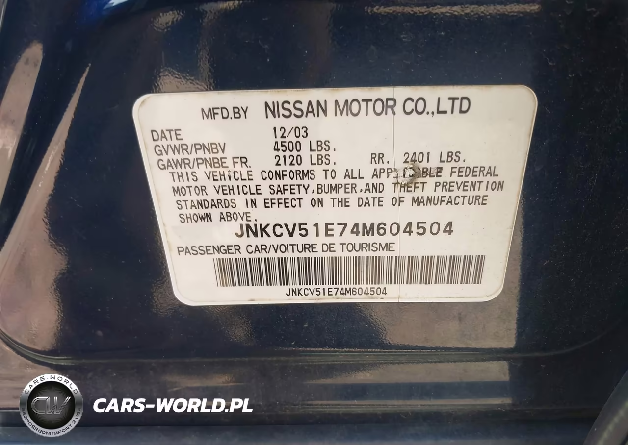 2004 Infiniti G35 VIN:JNKCV51E74M604504 - 9