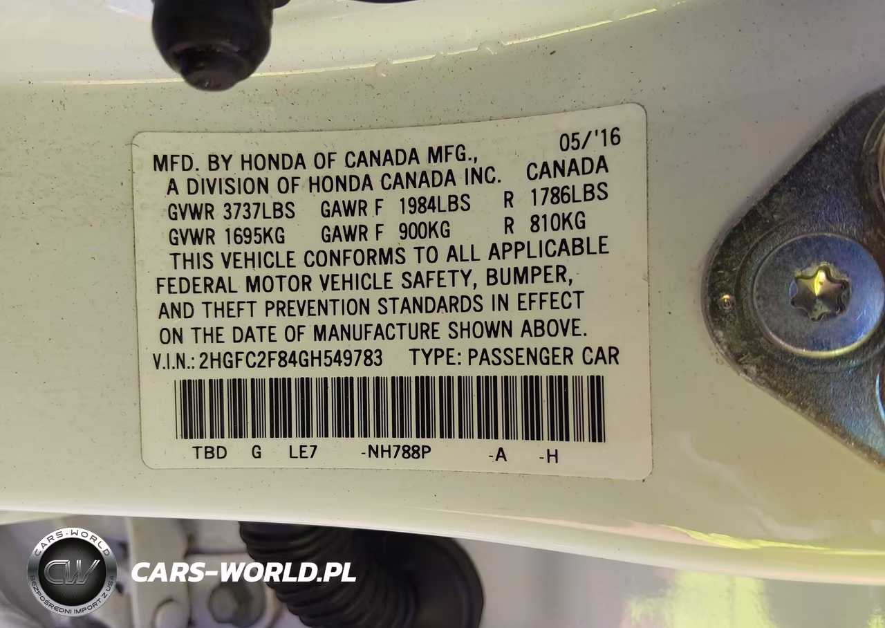 2016 Honda Civic Ex VIN:2HGFC2F84GH549783 - 9