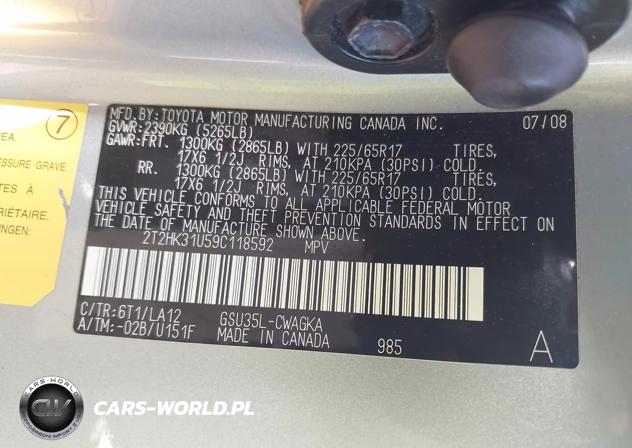 2009 Lexus Rx 350 VIN:2T2HK31U59C118592 - 9