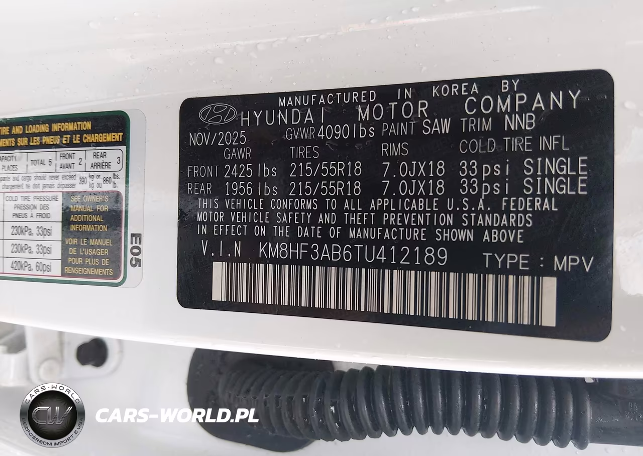 2026 Hyundai Kona Sel Sport VIN:KM8HF3AB6TU412189 - 9