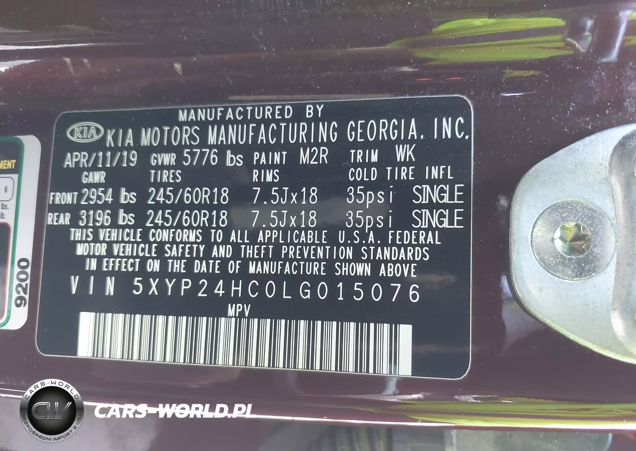 2020 Kia Telluride Lx VIN:5XYP24HC0LG015076 - 9