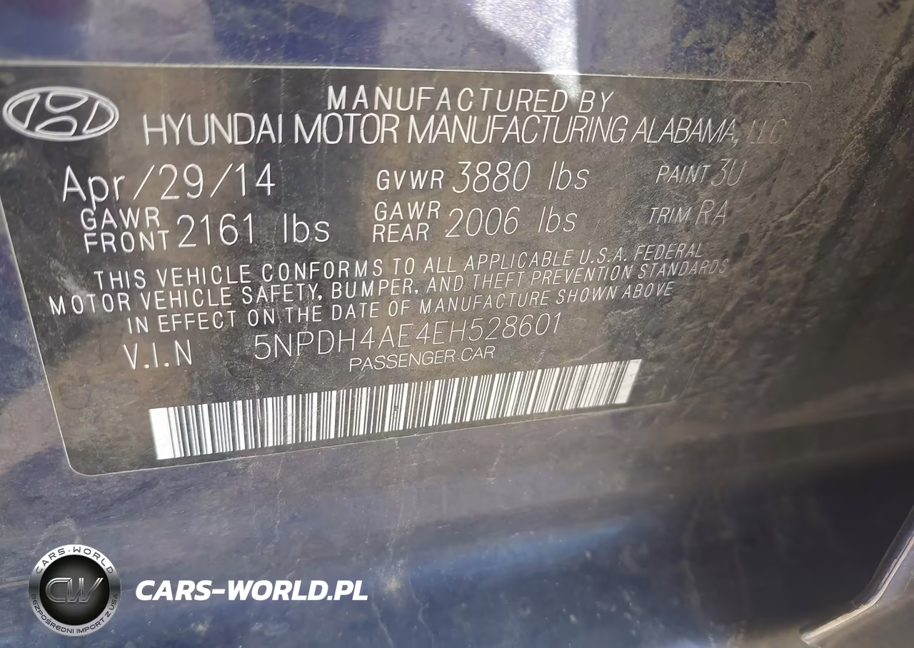 2014 Hyundai Elantra Se VIN:5NPDH4AE4EH528601 - 9