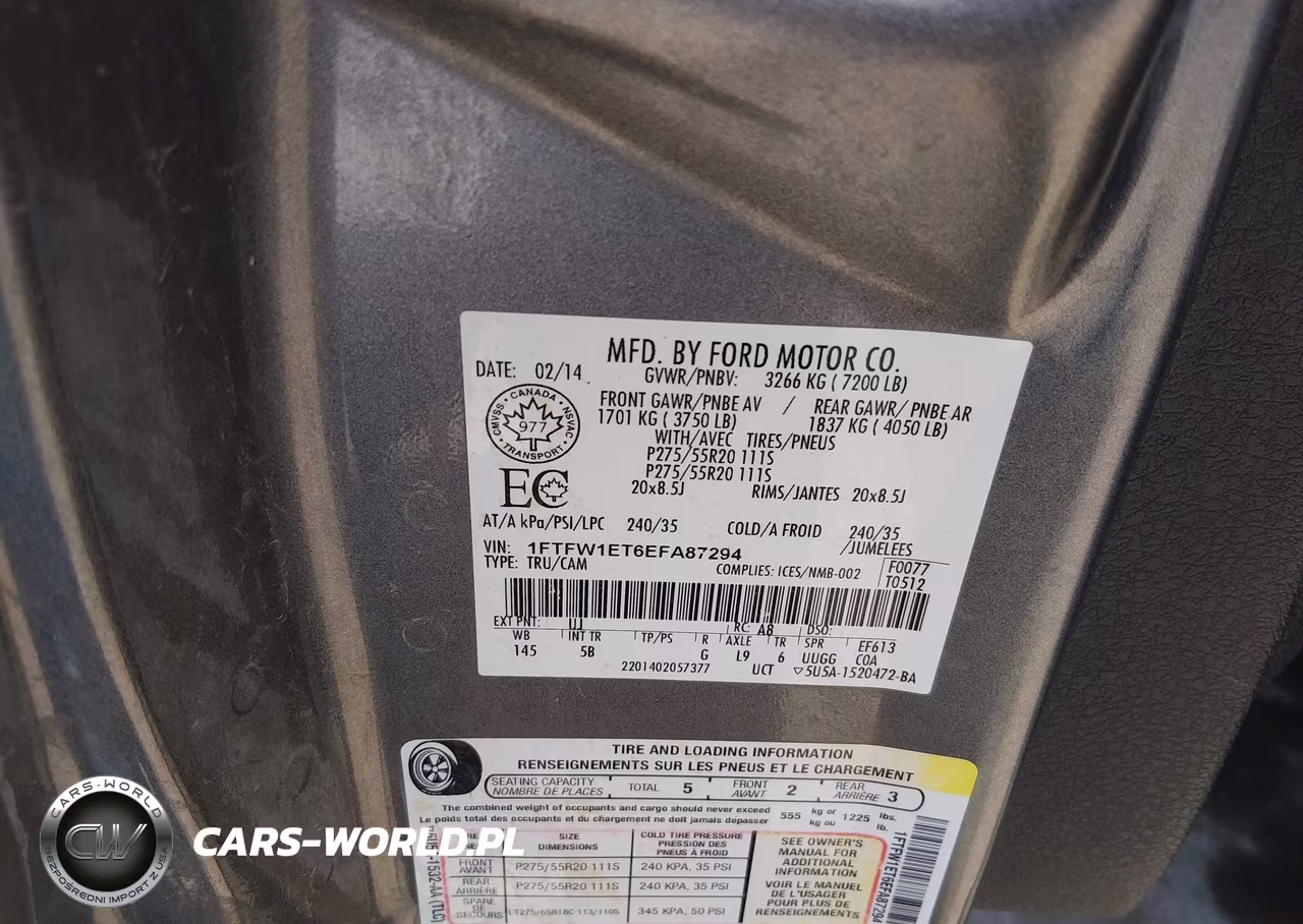 2014 Ford F-150 Fx4 VIN:1FTFW1ET6EFA87294 - 9